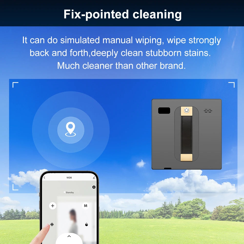 Smart Home Glass Wall Wet Dry Cleaning ,APP&Remote ControlSmart Home Glass Wall Wet Dry Cleaning ,APP&Remote Control